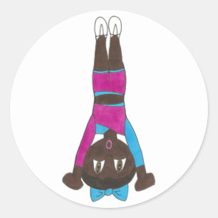 Adesivo Redondo ginasta Acro Acrobatics Dance Tumbing
