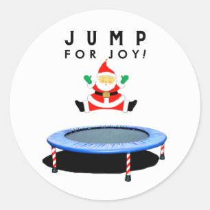 Adesivo Redondo Ginástica de Trampolim de Férias de Natal