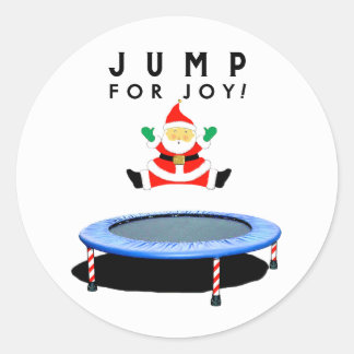 Adesivo Redondo Ginástica de Trampolim de Férias de Natal