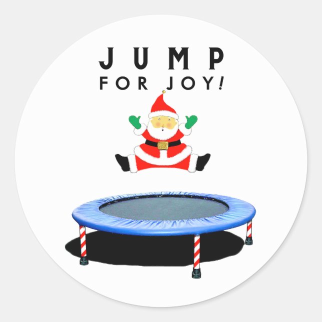 Adesivo Redondo Ginástica de Trampolim de Férias de Natal (Frente)