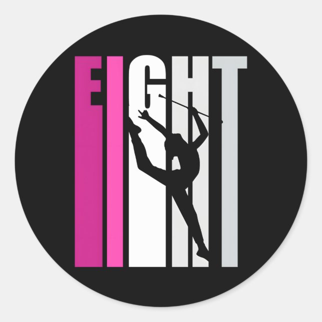 Adesivo Redondo Ginástica Rítmica 8º Baton Twirl (Frente)