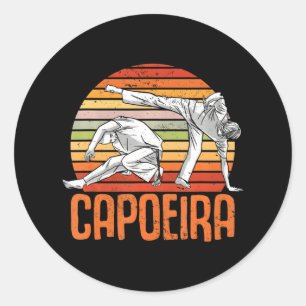 Adesivo Redondo Ginga Capoeira Brasil Dança Arte Marcial MMA