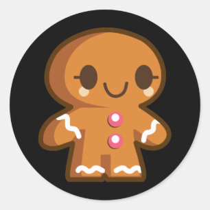 Adesivo Redondo Gingberbread Man