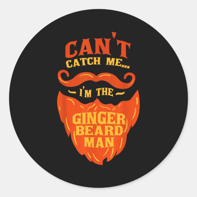 Adesivo Redondo Ginger Beard Man - Bearded Men Funny Quote  (Frente)