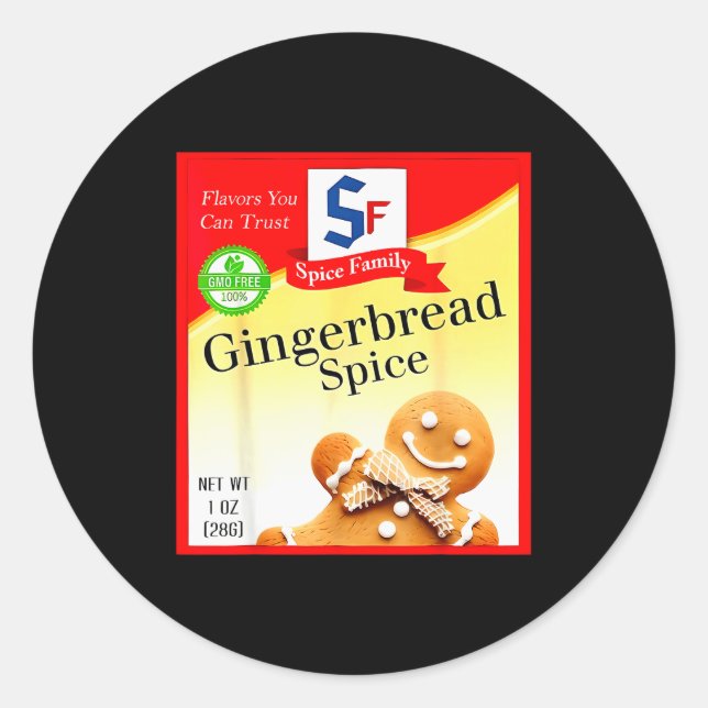 Adesivo Redondo Ginger Bread Sce Group Costume Family Matching Hal (Frente)