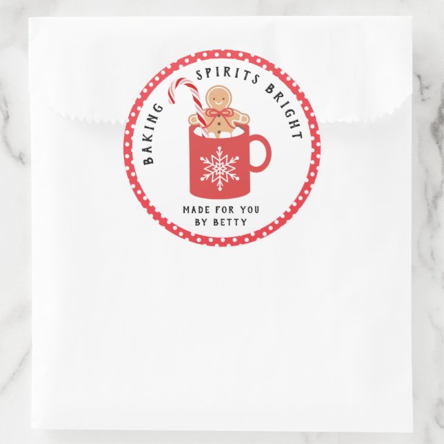 Adesivo Redondo Gingerbird Cookie | Banho-Espíritos Brilhante (Bolsa)