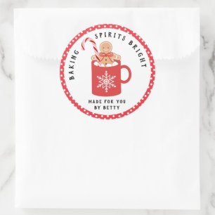 Adesivo Redondo Gingerbird Cookie   Banho-Espíritos Brilhante