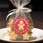 Adesivo Redondo Gingerbird Man Christmas<br><div class="desc">Pau-Pão-Pão-Pão-Pão-Pão-Pão-Pão Clássico de Natal Vermelho.</div>