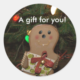 Adesivo Redondo Gingerbird Man Gift For You