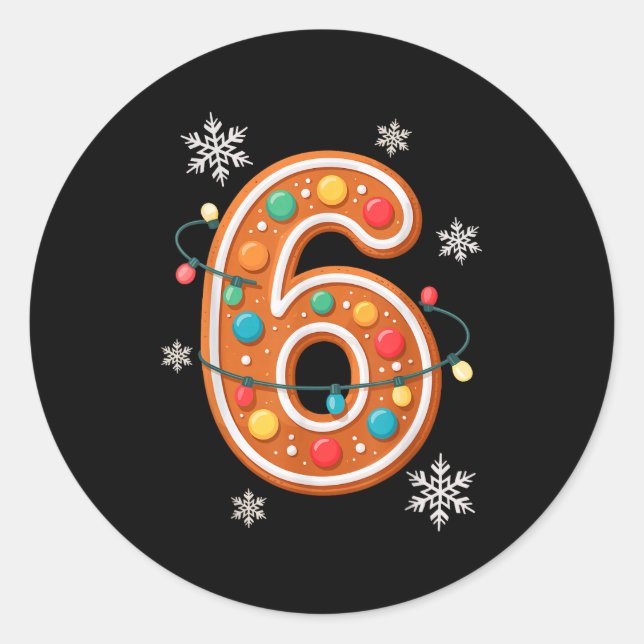 Adesivo Redondo Gingerbread 6 7 Meme Christmas Matching Couple Boy (Frente)