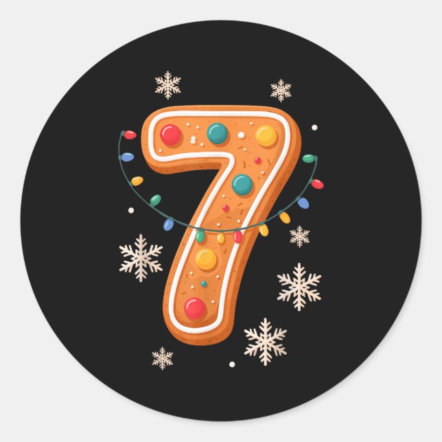 Adesivo Redondo Gingerbread 6 7 Meme Christmas Matching Couple Boy (Frente)