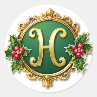 Adesivo Redondo Gingerbread H Monogram