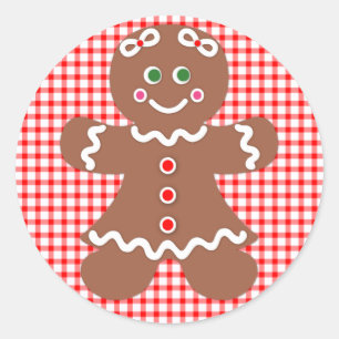 Adesivo Redondo Gingerbread Holiday Girl