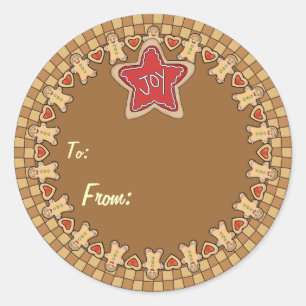 Adesivo Redondo Gingerbread Joy Sticker