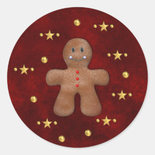Adesivo Redondo Gingerbread Man