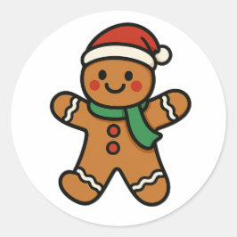 Adesivo Redondo Gingerbread man