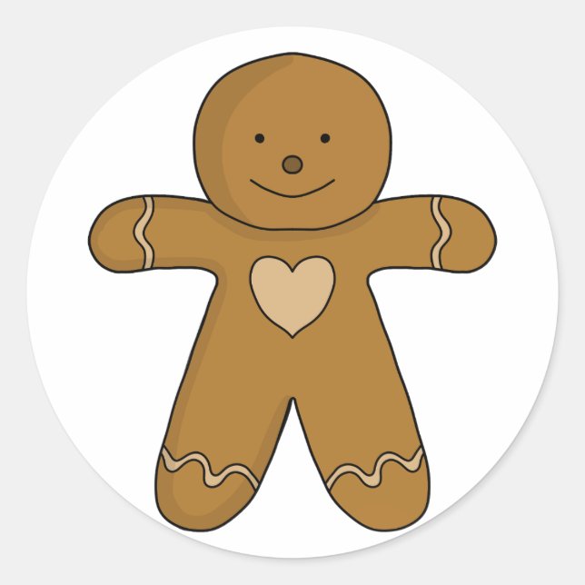 Adesivo Redondo GingerBread Man Christmas Cookie (Frente)