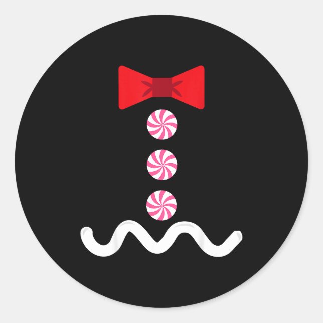 Adesivo Redondo Gingerbread Man Christmas Costume Cookie Baking  (Frente)