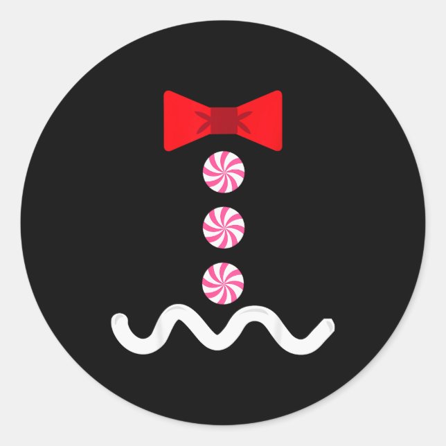 Adesivo Redondo Gingerbread Man Christmas Costume Cookie Baking  (Frente)