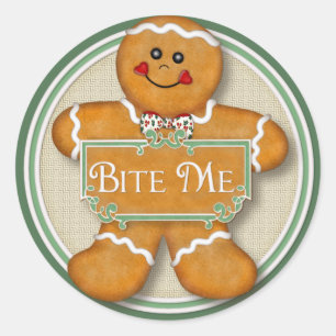 Adesivo Redondo Gingerbread Man - Morda-me