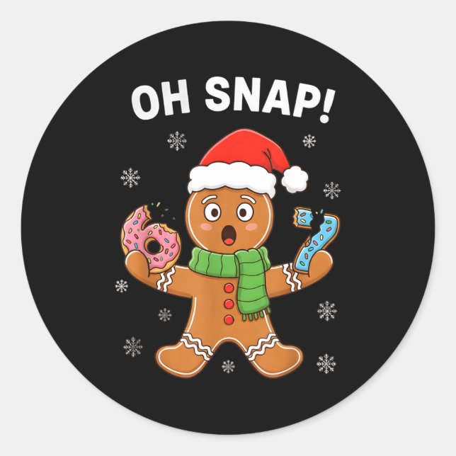 Adesivo Redondo Gingerbread Six Seven 67 Bruh 6 7 Christmas Girl B (Frente)