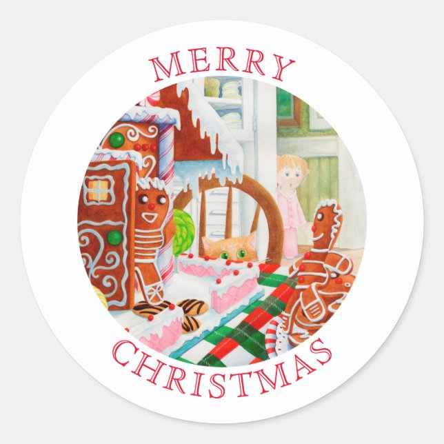 Adesivo Redondo GINGERBREAD SURPRISE Pequenos selos de envelopes r (Frente)