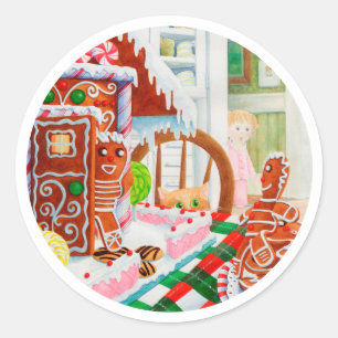 Adesivo Redondo GINGERBREAD SURPRISE Vinhetas redondas grandes