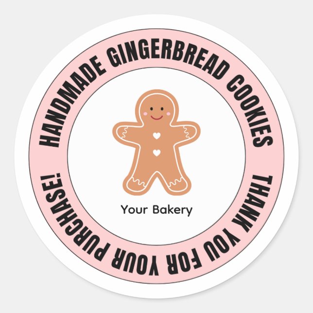 Adesivo Redondo Gingerbread Thank You for Your Order  (Frente)