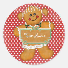 Adesivo Redondo Gingercake Girl Bolinhas Sticker