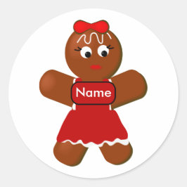 Adesivo Redondo Gingercake Girl Cookie Sticker