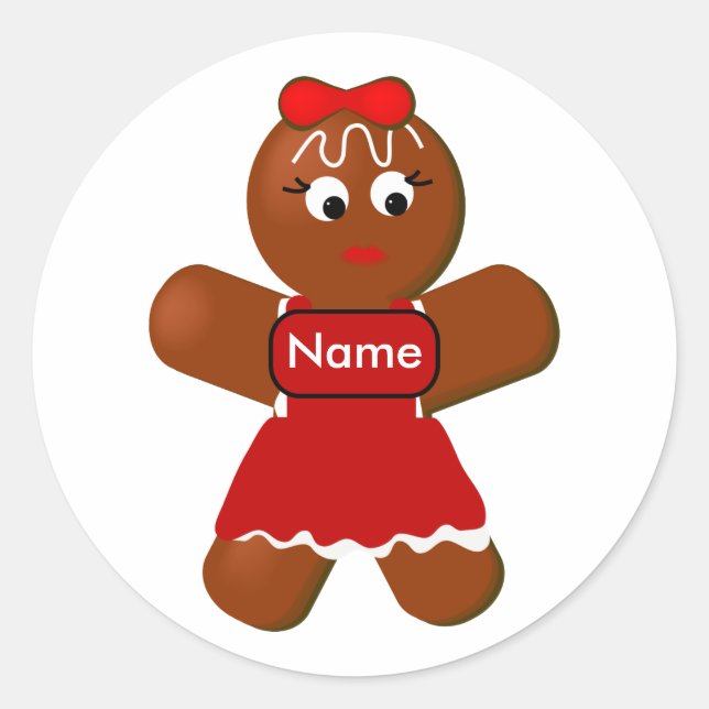 Adesivo Redondo Gingercake Girl Cookie Sticker (Frente)