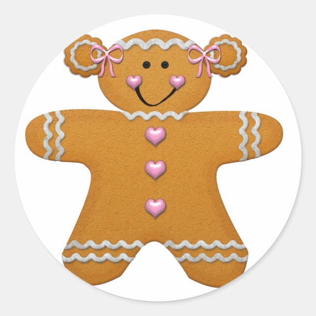 Adesivo Redondo Gingercake Girl Sticker (Frente)
