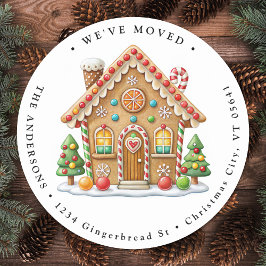 Adesivo Redondo Gingercake House Novo Endereço Residencial Movimen