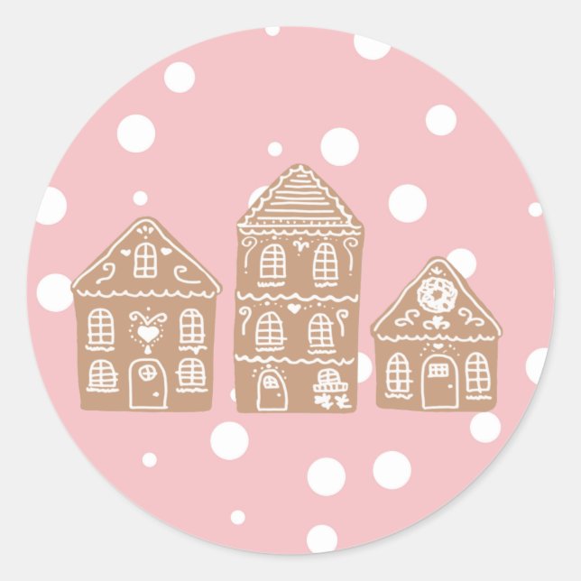 Adesivo Redondo Gingercake house Village Classic Round Sticker (Frente)