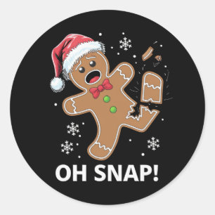 Adesivo Redondo Gingercake Man Oh Snap Christmas Cookie