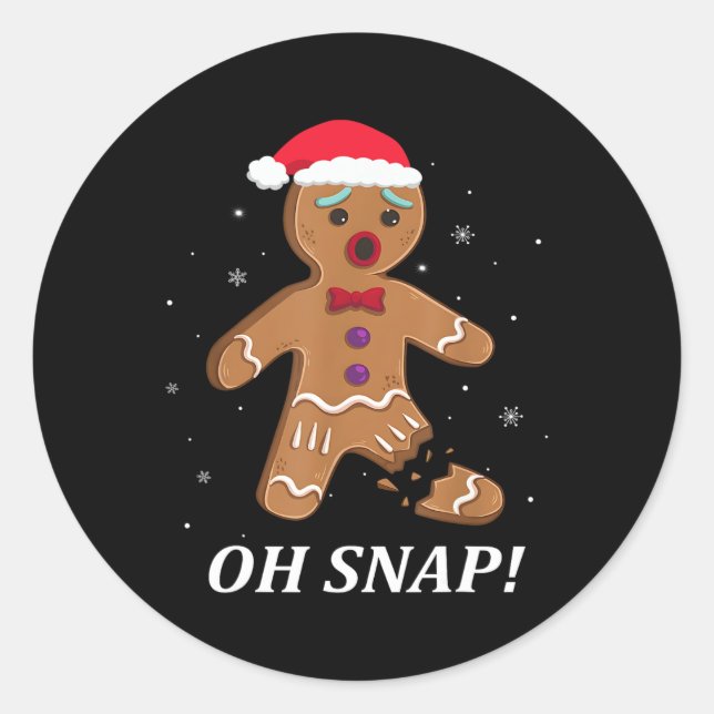Adesivo Redondo Gingercake Man Oh Snap Christmas Cookume B (Frente)