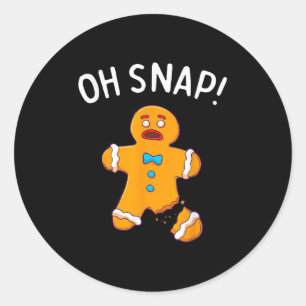 Adesivo Redondo Gingercake Man Oh Snap Natal Engraçado Cookie Bak
