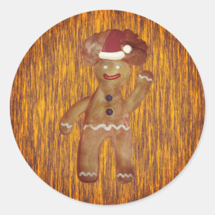 Adesivo Redondo Gingercake Man Papai noel Sticker