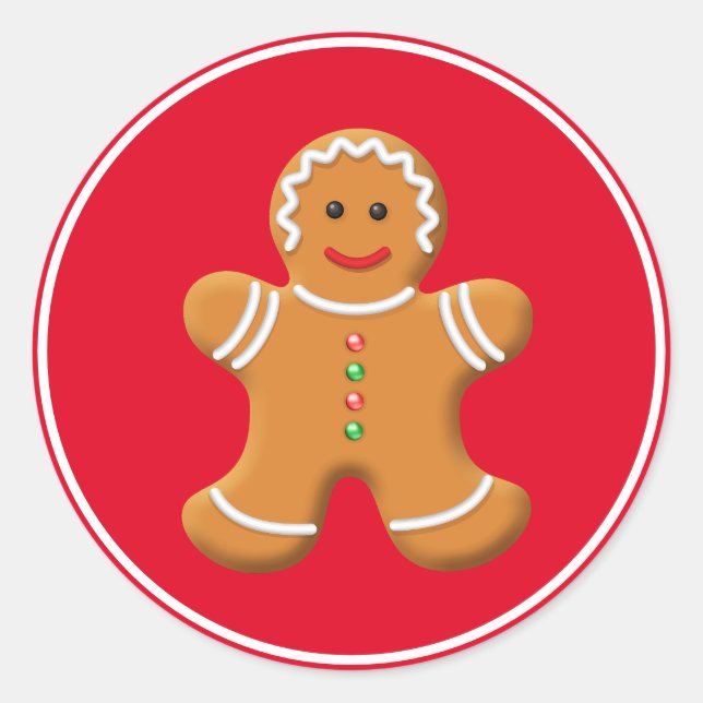 Adesivo Redondo Gingerpão de Holiday Stickers (Frente)