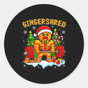Adesivo Redondo Gingershred Engraçado Homem de Biscoito de Gengibr
