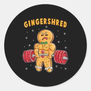 Adesivo Redondo Gingershred Engraçado Homem de Biscoito de Gengibr