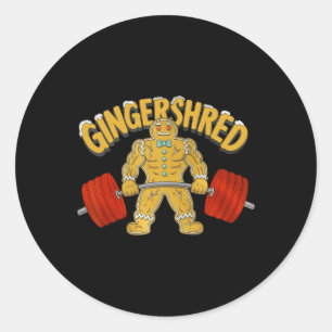 Adesivo Redondo Gingershred Funny Gingerbird Man Gym