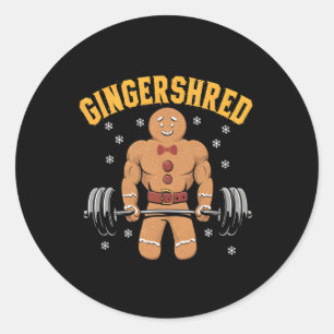 Adesivo Redondo Gingershred Funny Gingerbird Man Gym