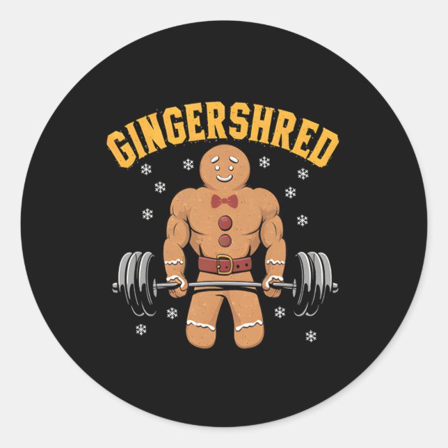 Adesivo Redondo Gingershred Funny Gingerbird Man Gym (Frente)