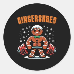 Adesivo Redondo Gingershred Funny Gingerbird Man Gym