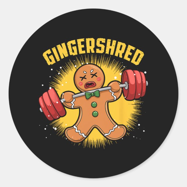 Adesivo Redondo Gingershred Funny Gingerbird Man Gym (Frente)