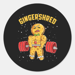 Adesivo Redondo Gingershred Funny Gingerbird Man Gym