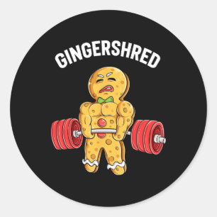 Adesivo Redondo Gingershred Funny Gingerbird Man Gym
