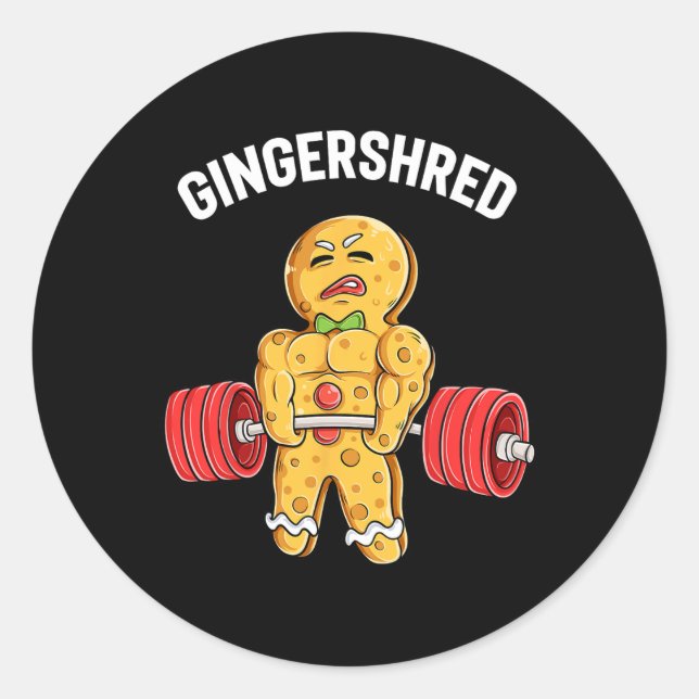 Adesivo Redondo Gingershred Funny Gingerbird Man Gym (Frente)