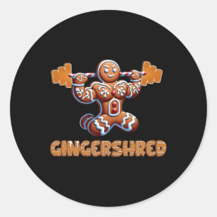 Adesivo Redondo Gingershred Funny Gingerbird Man Gym